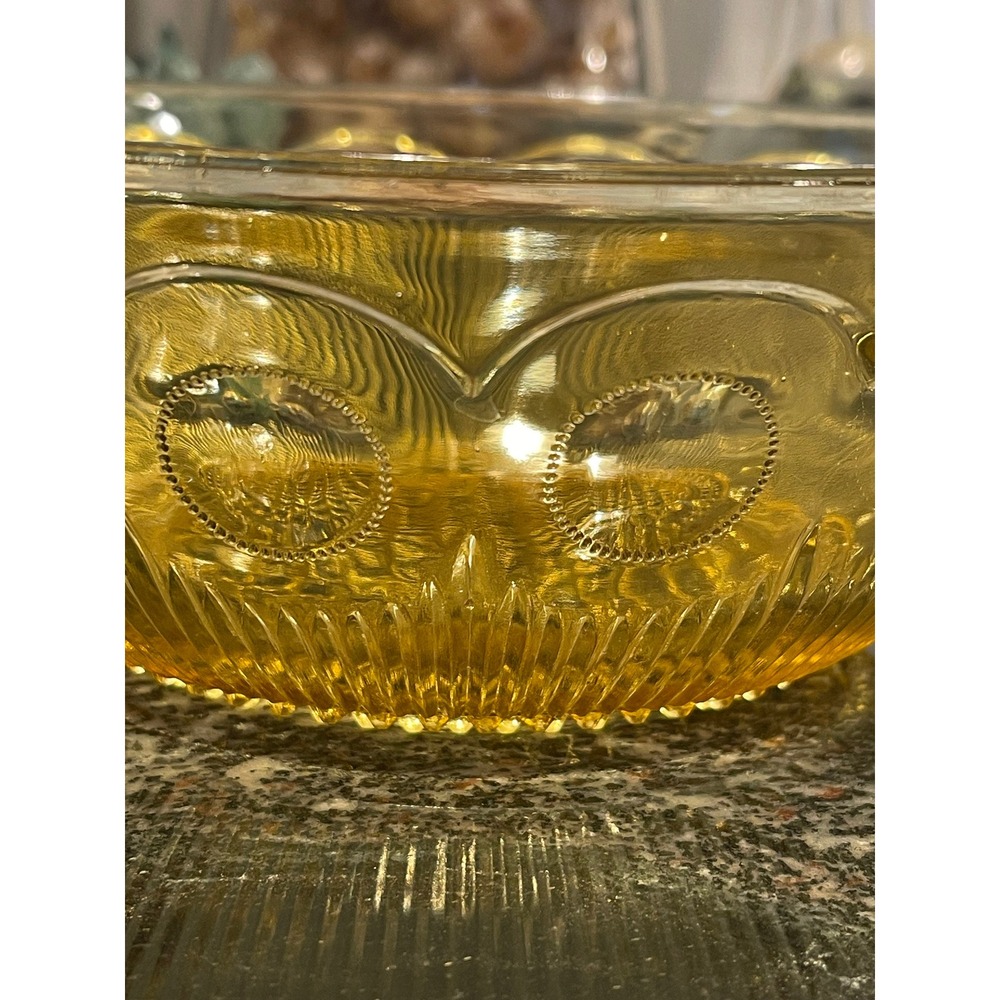 Vintage Bartlett Collins Manhattan Amber Bowl - 8"